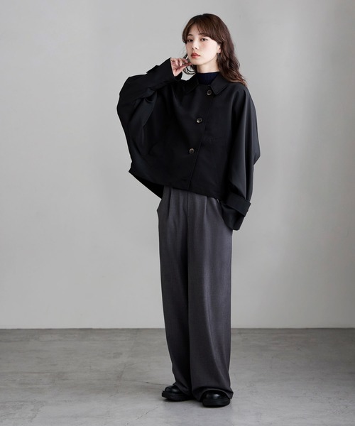 etoll.（エトル）の「ドルマンジャケット（テーラードジャケット・レディース・カーキ/ブラック/キャメル・M）」の10枚目の写真