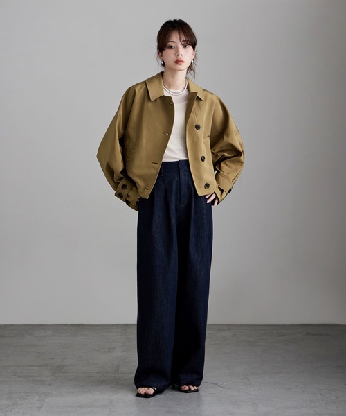 etoll.（エトル）の「ドルマンジャケット（テーラードジャケット・レディース・カーキ/ブラック/キャメル・M）」の14枚目の写真