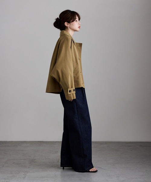 etoll.（エトル）の「ドルマンジャケット（テーラードジャケット・レディース・カーキ/ブラック/キャメル・M）」の15枚目の写真