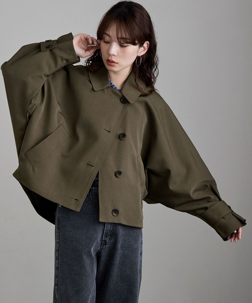 etoll.（エトル）の「ドルマンジャケット（テーラードジャケット・レディース・カーキ/ブラック/キャメル・M）」の21枚目の写真