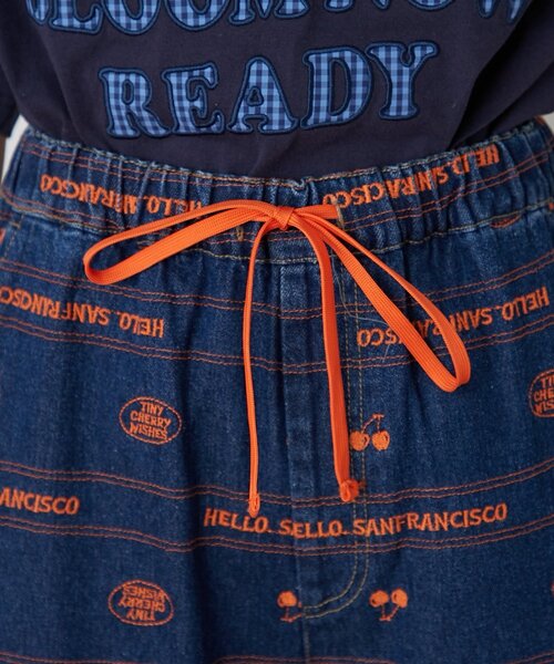 HELLO.SANFRANCISCO（ハローサンフランシスコ）の「【HELLO.SANFRANCISCO/ハローサンフランシスコ】裾フリル総柄刺繍イージーワイドデニム（デニムパンツ・レディース・ブルー/サックスブルー・MEDIUM/SMALL）」の21枚目の写真