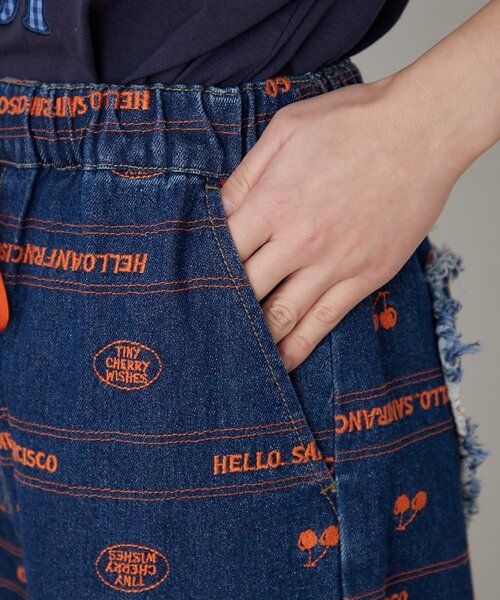 HELLO.SANFRANCISCO（ハローサンフランシスコ）の「【HELLO.SANFRANCISCO/ハローサンフランシスコ】裾フリル総柄刺繍イージーワイドデニム（デニムパンツ・レディース・ブルー/サックスブルー・MEDIUM/SMALL）」の22枚目の写真