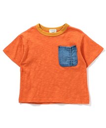 Tシャツ/カットソー（オレンジ/橙色系・ストライプ柄）ファッション