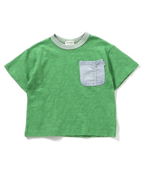 F.O.KIDS（エフオーキッズ）の「デニムポケット半袖Tシャツ（Tシャツ/カットソー・キッズ・ブラウン/グリーン/オレンジ/ブラック/ブルー・80/90/100/110/120/130/140/150/160）」の3枚目の写真