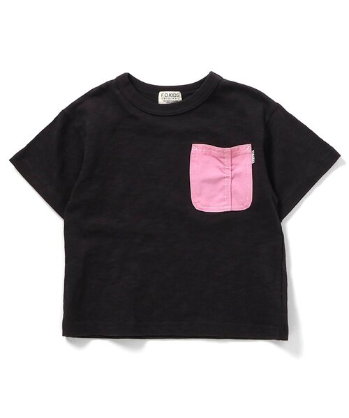 F.O.KIDS（エフオーキッズ）の「デニムポケット半袖Tシャツ（Tシャツ/カットソー・キッズ・ブラウン/グリーン/オレンジ/ブラック/ブルー・80/90/100/110/120/130/140/150/160）」の2枚目の写真