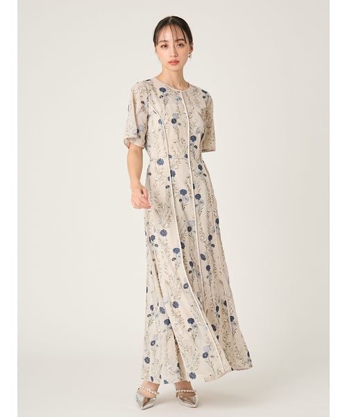 FRAY I.D（フレイアイディー）の「ボタニカル　エンブロイダリードレス（ドレス・レディース・ライトベージュ/ブラック/ネイビー・1/0）」の18枚目の写真