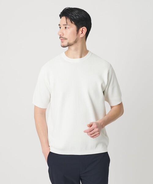 WEB限定 WARDROBE SMART】マシーンウォッシュ ピケニット Tシャツ