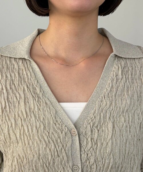 CAPRICIEUX LE'MAGE（カプリシューレマージュ）の「変形シャーリングポロカーディガン（カーディガン/ボレロ・レディース・ライトベージュ/ブラック・FREE）」の14枚目の写真