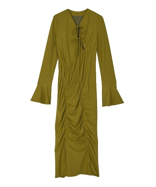 Ameri(アメリ)の「GATHER DETAIL CUT DRESS(ワンピース・レディース・アイボリー/ブラック/カーキ・SMALL/MEDIUM)」の22枚目の写真