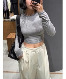 RIM.ARK | Cropped tight tops クロップド タイト トップス(Tシャツ/カットソー)