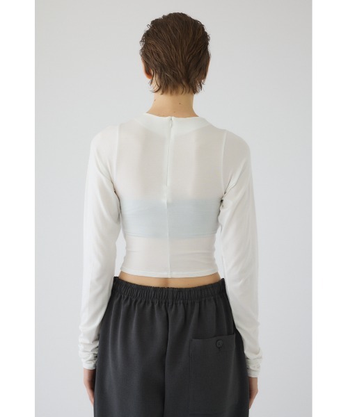 RIM.ARK(リムアーク)の「Cropped tight tops クロップド タイト トップス(Tシャツ/カットソー・レディース・杢グレー/オフホワイト/ブラック/ダークブラウン・FREE)」の22枚目の写真