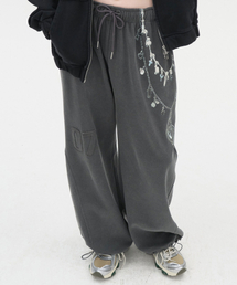 TYPESERVICE（タイプサービス）の「Raw Edge Graphic Sweatpants [Charcoal]（スウェットパンツ）」