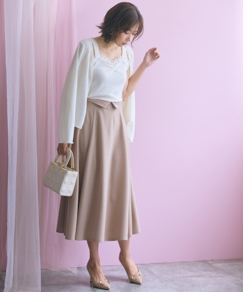 marun（マルン）の「＜大きいサイズ＞２点セット(カーディガン＋キャミソール) marun（カーディガン/ボレロ・レディース・ブラック/オフホワイト・L/LL/3L/4L/5L）」の11枚目の写真