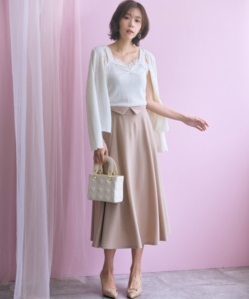 marun（マルン）の「＜大きいサイズ＞２点セット(カーディガン＋キャミソール) marun（カーディガン/ボレロ・レディース・ブラック/オフホワイト・L/LL/3L/4L/5L）」の12枚目の写真