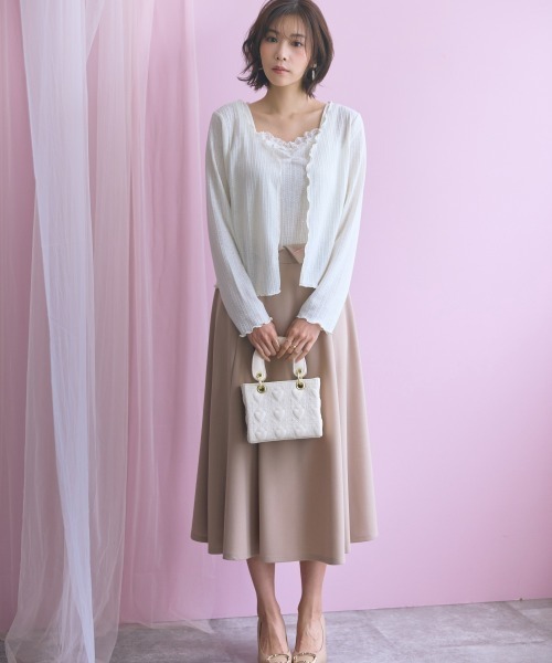 marun（マルン）の「＜大きいサイズ＞２点セット(カーディガン＋キャミソール) marun（カーディガン/ボレロ・レディース・ブラック/オフホワイト・L/LL/3L/4L/5L）」の13枚目の写真