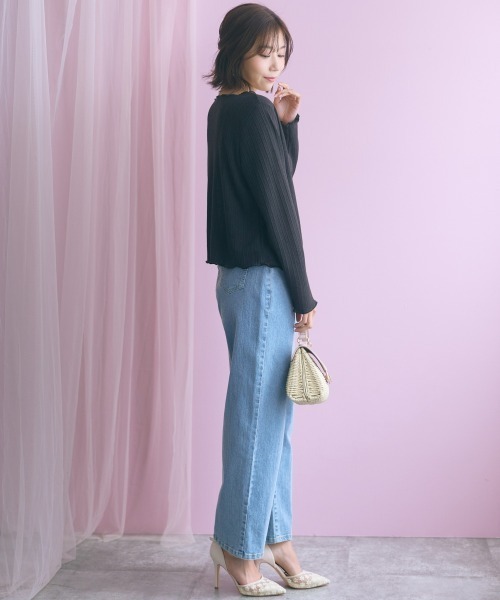 marun（マルン）の「＜大きいサイズ＞２点セット(カーディガン＋キャミソール) marun（カーディガン/ボレロ・レディース・ブラック/オフホワイト・L/LL/3L/4L/5L）」の18枚目の写真