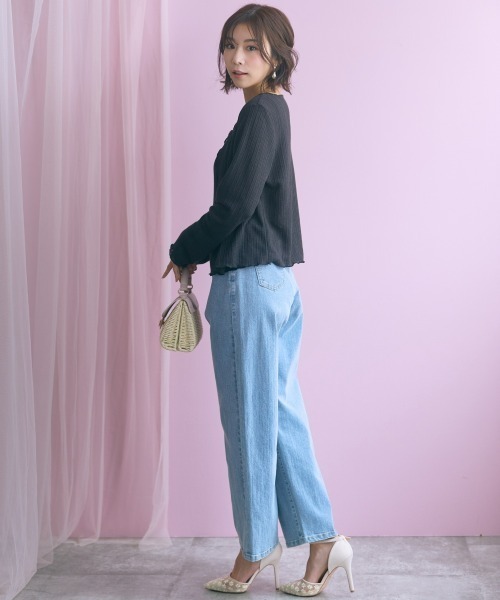 marun（マルン）の「＜大きいサイズ＞２点セット(カーディガン＋キャミソール) marun（カーディガン/ボレロ・レディース・ブラック/オフホワイト・L/LL/3L/4L/5L）」の20枚目の写真