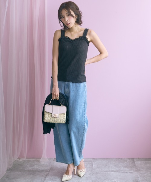 marun（マルン）の「＜大きいサイズ＞２点セット(カーディガン＋キャミソール) marun（カーディガン/ボレロ・レディース・ブラック/オフホワイト・L/LL/3L/4L/5L）」の21枚目の写真