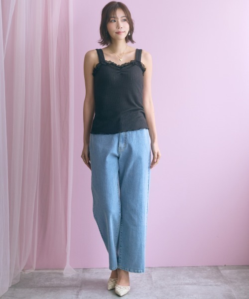 marun（マルン）の「＜大きいサイズ＞２点セット(カーディガン＋キャミソール) marun（カーディガン/ボレロ・レディース・ブラック/オフホワイト・L/LL/3L/4L/5L）」の4枚目の写真