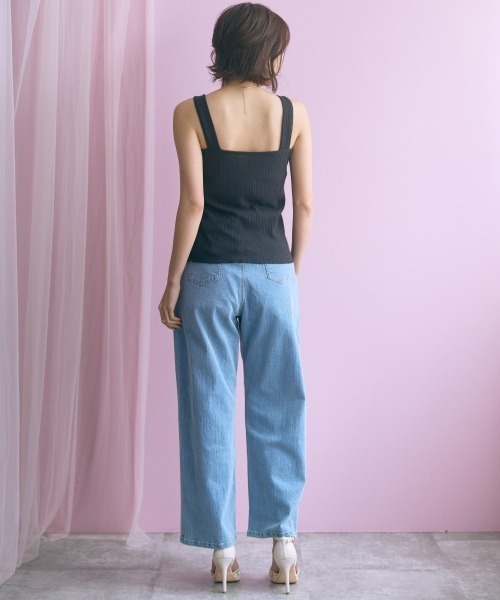 marun（マルン）の「＜大きいサイズ＞２点セット(カーディガン＋キャミソール) marun（カーディガン/ボレロ・レディース・ブラック/オフホワイト・L/LL/3L/4L/5L）」の6枚目の写真