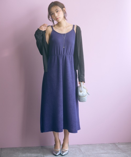 marun（マルン）の「＜大きいサイズ＞２点セット(カーディガン＋キャミソール) marun（カーディガン/ボレロ・レディース・ブラック/オフホワイト・L/LL/3L/4L/5L）」の7枚目の写真