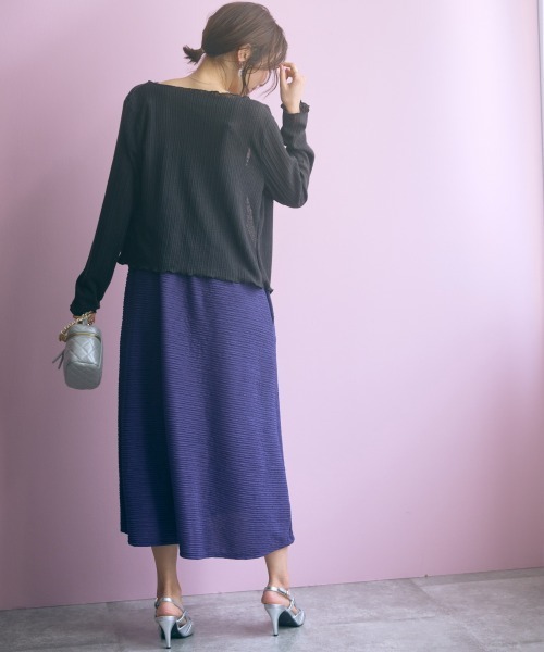 marun（マルン）の「＜大きいサイズ＞２点セット(カーディガン＋キャミソール) marun（カーディガン/ボレロ・レディース・ブラック/オフホワイト・L/LL/3L/4L/5L）」の9枚目の写真