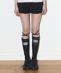 ILLIGO（イリゴ）の「レースクロスレッグウォーマー ブラック（ソックス/靴下）」