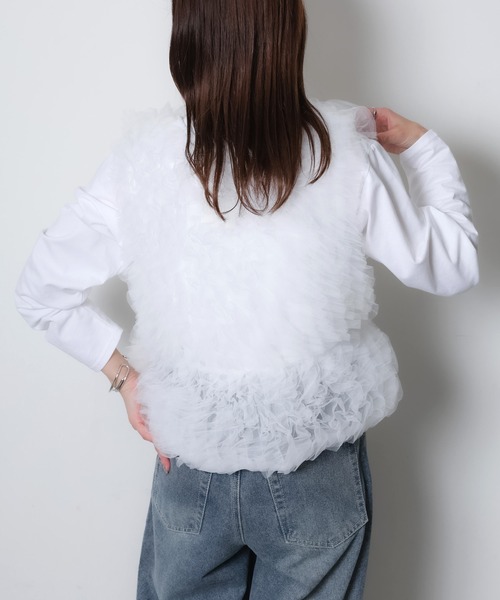 Riberry(リベリー)の「チュールベスト×長袖TシャツSET(ベスト・レディース・ブラック/ホワイト/ブラック×ホワイト・FREE)」の21枚目の写真