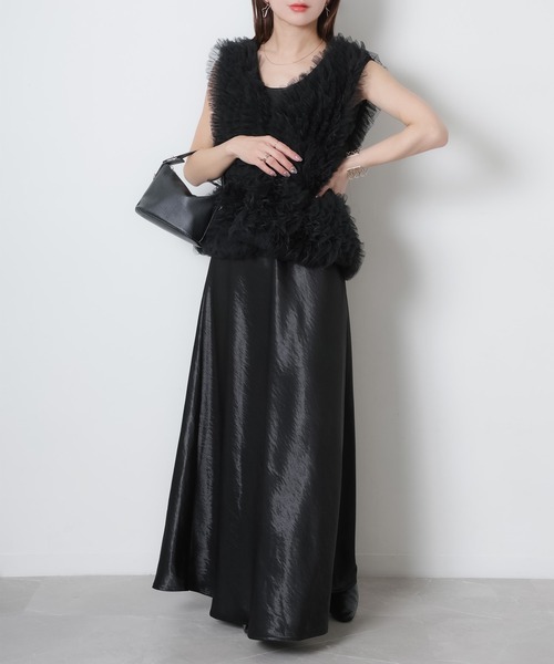 Riberry(リベリー)の「チュールベスト×長袖TシャツSET(ベスト・レディース・ブラック/ホワイト/ブラック×ホワイト・FREE)」の11枚目の写真