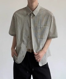 チェック柄半袖シャツ