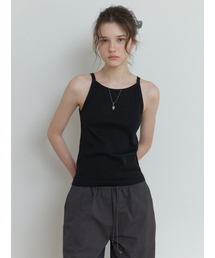 Milk tea sleeveless (black)