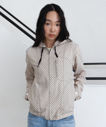 PARAKEET（パラキート）の「ドットフードパーカー ジップアップシャツジャケット (ベージュ)（その他アウター）」