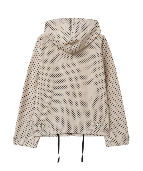 PARAKEET（パラキート）の「ドットフードパーカー ジップアップシャツジャケット (ベージュ)（ナイロンジャケット・レディース・ベージュ・FREE）」の2枚目の写真