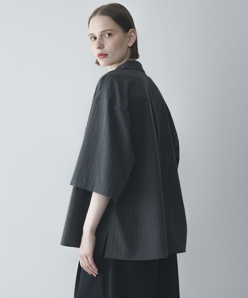remer(リメール)の「ルーズベーシックシャツ〈ストライプ〉 / loose basic shirt - stripe(シャツ/ブラウス・メンズ・チャコールグレー/グレー・LARGE/X-SMALL/MEDIUM/SMALL)」の12枚目の写真