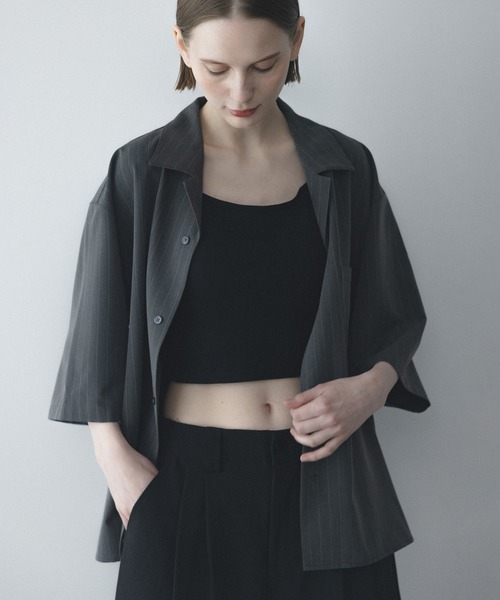 remer(リメール)の「ルーズベーシックシャツ〈ストライプ〉 / loose basic shirt - stripe(シャツ/ブラウス・メンズ・チャコールグレー/グレー・LARGE/X-SMALL/MEDIUM/SMALL)」の9枚目の写真