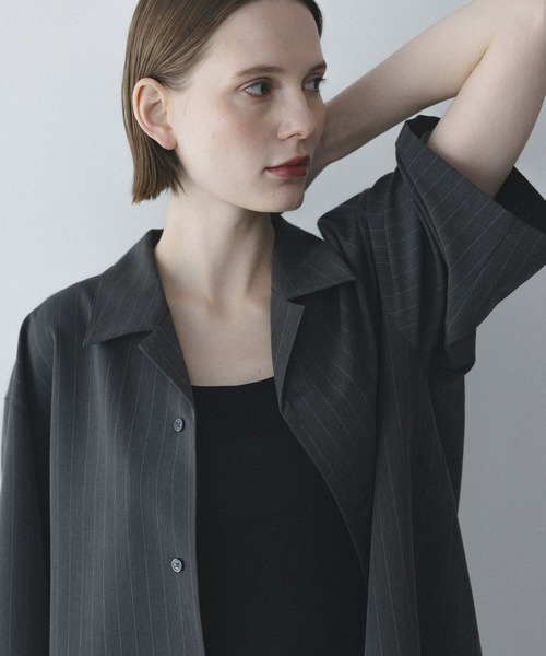 remer(リメール)の「ルーズベーシックシャツ〈ストライプ〉 / loose basic shirt - stripe(シャツ/ブラウス・メンズ・チャコールグレー/グレー・LARGE/X-SMALL/MEDIUM/SMALL)」の13枚目の写真
