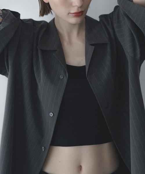remer(リメール)の「ルーズベーシックシャツ〈ストライプ〉 / loose basic shirt - stripe(シャツ/ブラウス・メンズ・チャコールグレー/グレー・LARGE/X-SMALL/MEDIUM/SMALL)」の14枚目の写真