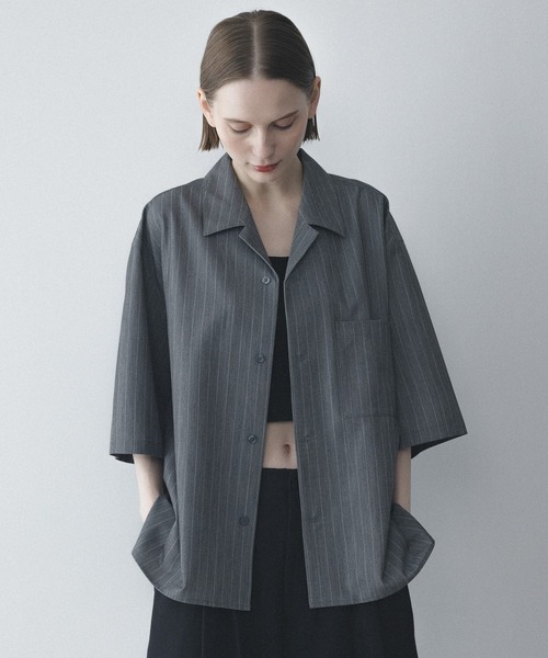 remer(リメール)の「ルーズベーシックシャツ〈ストライプ〉 / loose basic shirt - stripe(シャツ/ブラウス・メンズ・チャコールグレー/グレー・LARGE/X-SMALL/MEDIUM/SMALL)」の18枚目の写真