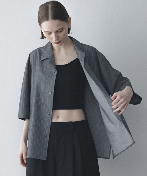 remer(リメール)の「ルーズベーシックシャツ〈ストライプ〉 / loose basic shirt - stripe(シャツ/ブラウス・メンズ・チャコールグレー/グレー・LARGE/X-SMALL/MEDIUM/SMALL)」の15枚目の写真