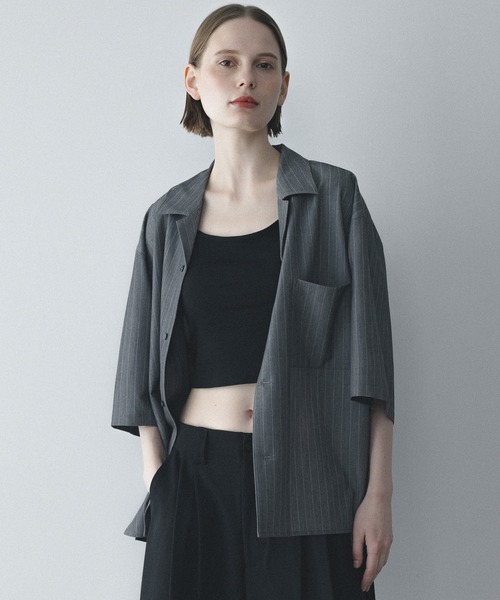 remer(リメール)の「ルーズベーシックシャツ〈ストライプ〉 / loose basic shirt - stripe(シャツ/ブラウス・メンズ・チャコールグレー/グレー・LARGE/X-SMALL/MEDIUM/SMALL)」の16枚目の写真