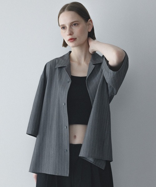 remer(リメール)の「ルーズベーシックシャツ〈ストライプ〉 / loose basic shirt - stripe(シャツ/ブラウス・メンズ・チャコールグレー/グレー・LARGE/X-SMALL/MEDIUM/SMALL)」の17枚目の写真