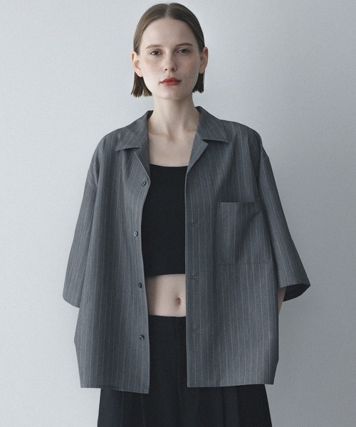 remer(リメール)の「ルーズベーシックシャツ〈ストライプ〉 / loose basic shirt - stripe(シャツ/ブラウス・メンズ・チャコールグレー/グレー・LARGE/X-SMALL/MEDIUM/SMALL)」の19枚目の写真
