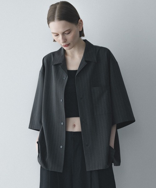 remer(リメール)の「ルーズベーシックシャツ〈ストライプ〉 / loose basic shirt - stripe(シャツ/ブラウス・メンズ・チャコールグレー/グレー・LARGE/X-SMALL/MEDIUM/SMALL)」の8枚目の写真