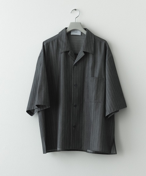 remer(リメール)の「ルーズベーシックシャツ〈ストライプ〉 / loose basic shirt - stripe(シャツ/ブラウス・メンズ・チャコールグレー/グレー・LARGE/X-SMALL/MEDIUM/SMALL)」の20枚目の写真