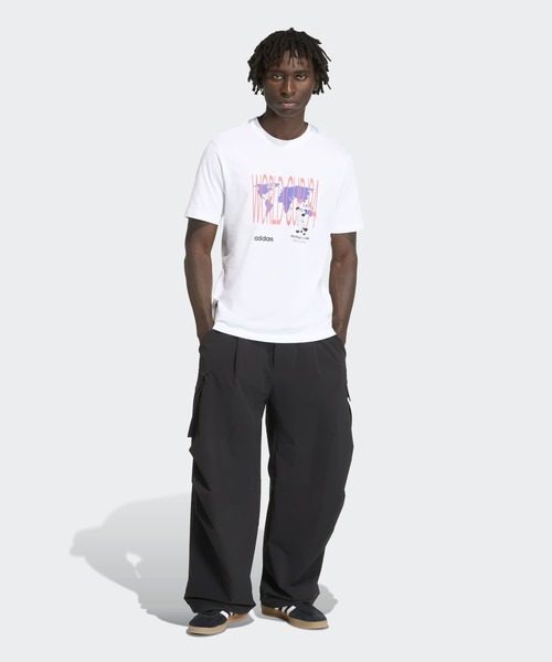 adidas（アディダス）の「アーカイブ ワールドカップ 94 グラフィックTシャツ / アディダスオリジナルス adidas Originals（Tシャツ/カットソー・メンズ・ブラック/ホワイト・MEDIUM/LARGE/X-LARGE/3XL/X-SMALL/SMALL/XX-LARGE）」の7枚目の写真