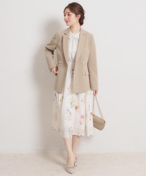 couture brooch（クチュールブローチ）の「【洗える・ハレの日・通勤】パール調ボタン テーラードジャケット（テーラードジャケット・レディース・ベージュ/ライトベージュ/ネイビー・38/36/42/40）」の16枚目の写真