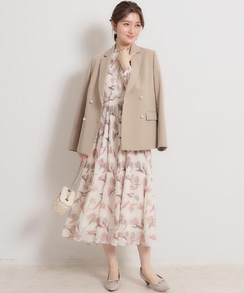 couture brooch（クチュールブローチ）の「【洗える・ハレの日・通勤】パール調ボタン テーラードジャケット（テーラードジャケット・レディース・ベージュ/ライトベージュ/ネイビー・38/36/42/40）」の18枚目の写真