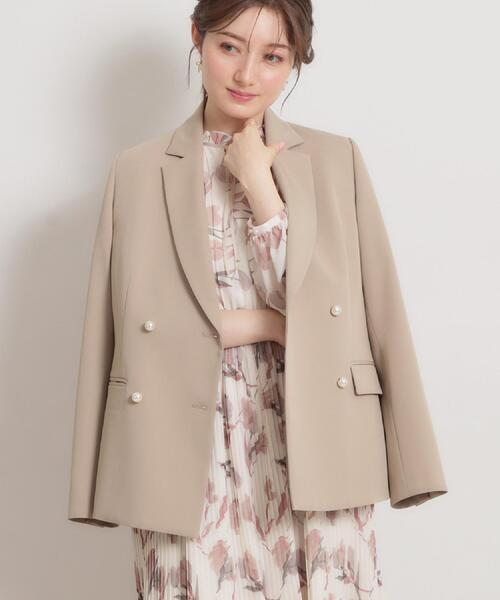 couture brooch（クチュールブローチ）の「【洗える・ハレの日・通勤】パール調ボタン テーラードジャケット（テーラードジャケット・レディース・ベージュ/ライトベージュ/ネイビー・38/36/42/40）」の19枚目の写真