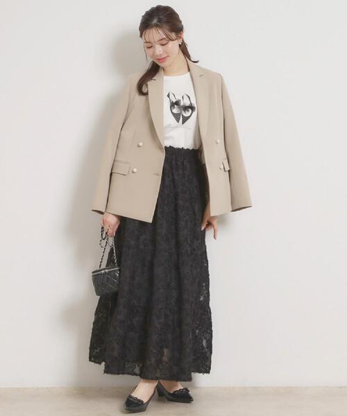 couture brooch（クチュールブローチ）の「【洗える・ハレの日・通勤】パール調ボタン テーラードジャケット（テーラードジャケット・レディース・ベージュ/ライトベージュ/ネイビー・38/36/42/40）」の20枚目の写真