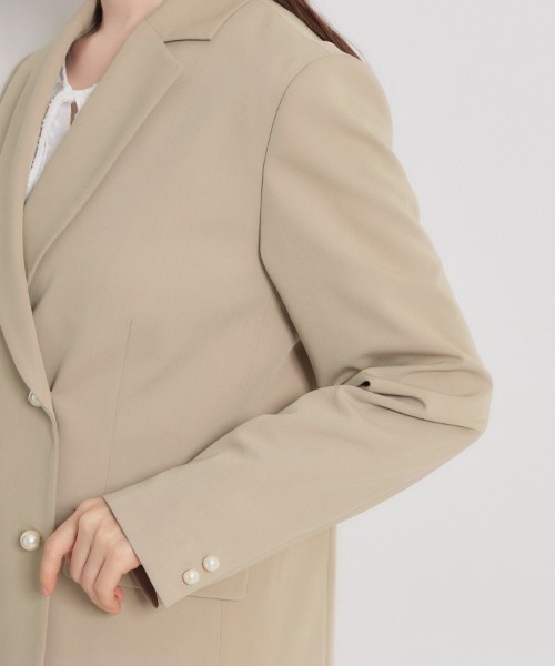 couture brooch（クチュールブローチ）の「【洗える・ハレの日・通勤】パール調ボタン テーラードジャケット（テーラードジャケット・レディース・ベージュ/ライトベージュ/ネイビー・38/36/42/40）」の4枚目の写真